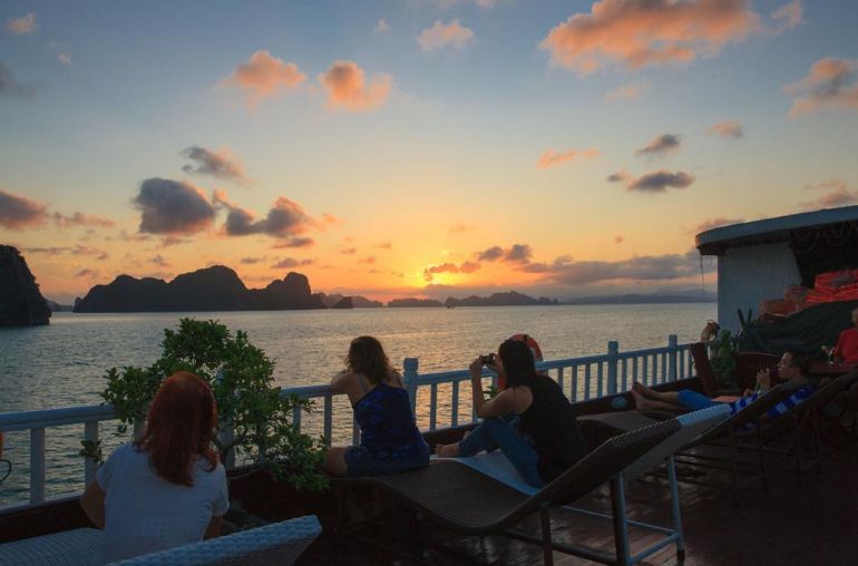 Sunset in Halong Bay