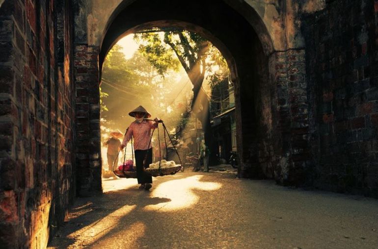 Vender in the early morning